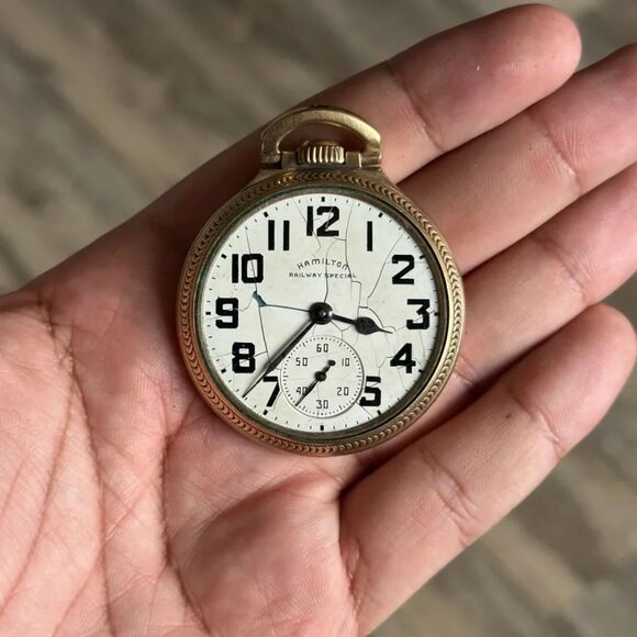 Vintage Hamilton Railway Special Pocket Watch 21j 992B Gold filled